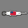 4mm Clip & Key Ring W/ Full Color Flag of Samoa Key Tag